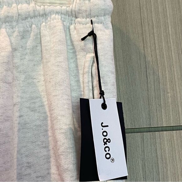 NEW J.o.&co. Sweatpants Light Marled Gray Medium Pockets Drawstring Straight Leg - Picture 3 of 8